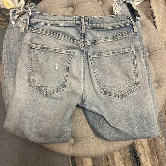 Agolde Sophie Crop Jean With Chewed Hem and Waistband - Picture 11 of 12
